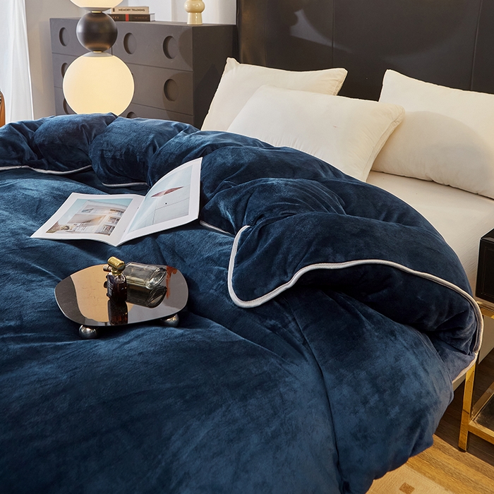 91家纺网 家纺一手货源 找家纺 绣女坊 2024新款牛奶绒220克-单被套 单被套-蓝色