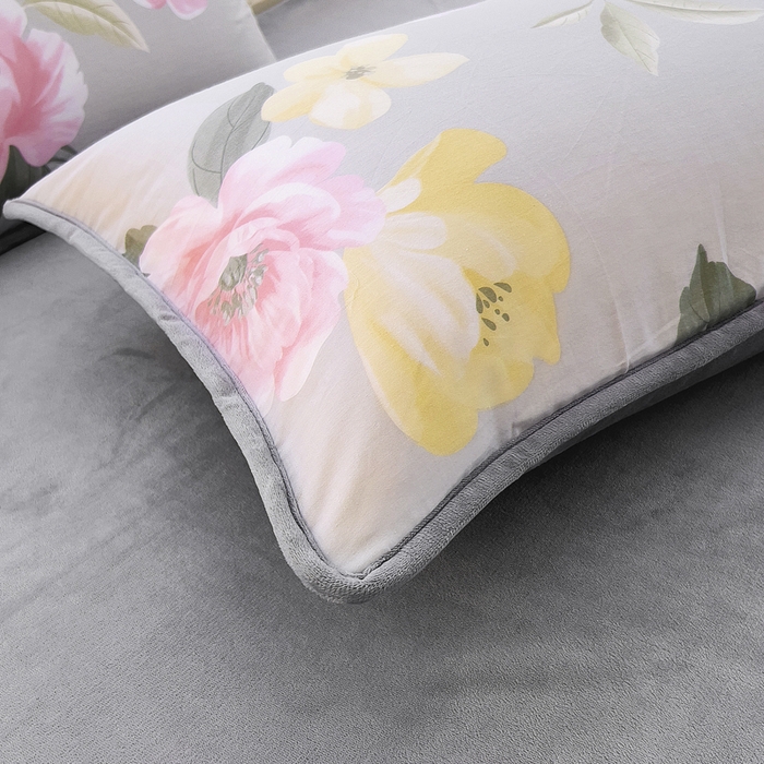 91家纺网 家纺一手货源 找家纺 2024新款全棉加牛奶绒四件套单被套系列-四件套 静谧花园