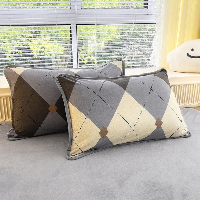 91家纺网 家纺一手货源 找家纺 2024新款全棉加牛奶绒四件套单被套系列-四件套 菲拉格