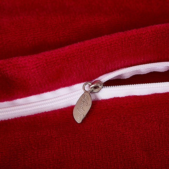 91家纺网 家纺一手货源 找家纺 绣女坊 2024新款雕花绒-大麦四件套 大麦-大红色