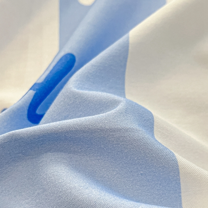 91家纺网 家纺一手货源 找家纺 博雅 2024新款三丽鸥卡通系列全棉印花床笠 蓝条纹玉桂狗