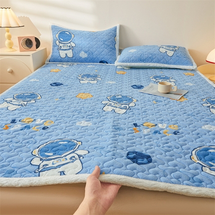 91家纺网 家纺一手货源 找家纺 (总) 兄弟坊 2025新款牛奶绒印花床护垫床笠 床垫保护套