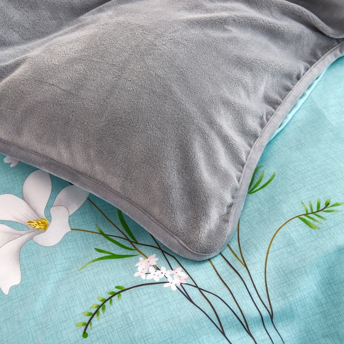 91家纺网 家纺一手货源 找家纺 2024新款全棉加牛奶绒四件套单被套系列-四件套 宁静生活