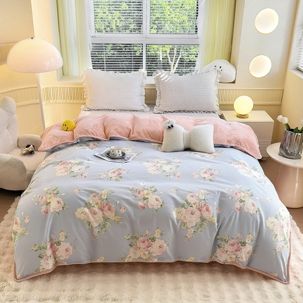 2024新款全棉加牛奶绒四件套单被套系列-单被套 温婉佳人