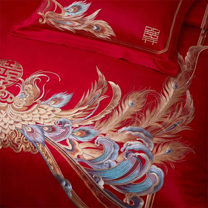 91家纺网 家纺一手货源 找家纺 宏羽纺家纺 2024新款高支高密纯棉提花婚庆套件系列（控价680）江山为聘