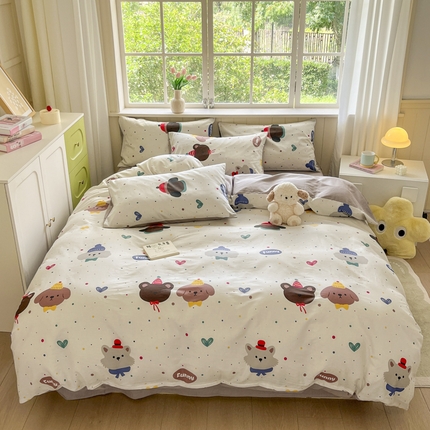 91家纺网 家纺一手货源 找家纺 （总）琪格格纺织 2024新款纯棉13070小清新四件套