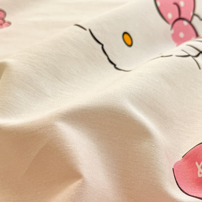91家纺网 家纺一手货源 找家纺 博雅 2024新款三丽鸥卡通系列全棉印花床笠 彩色KT
