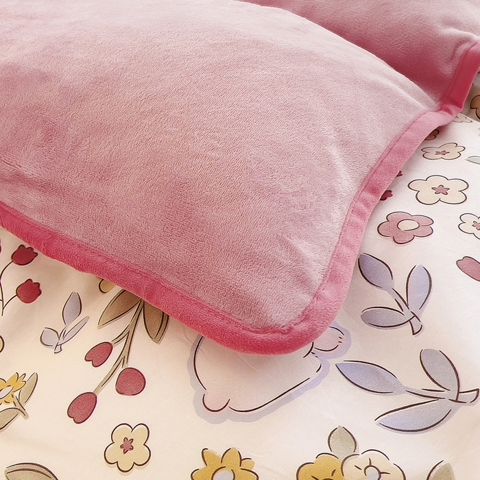 91家纺网 家纺一手货源 找家纺 2024新款全棉加牛奶绒四件套单被套系列-单被套 花语小兔