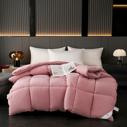 91家纺网 家纺一手货源 找家纺 锦绣家纺 2024直播带货新款斜纹防羽布冬被春秋被羽绒被羽丝棉被 豆沙