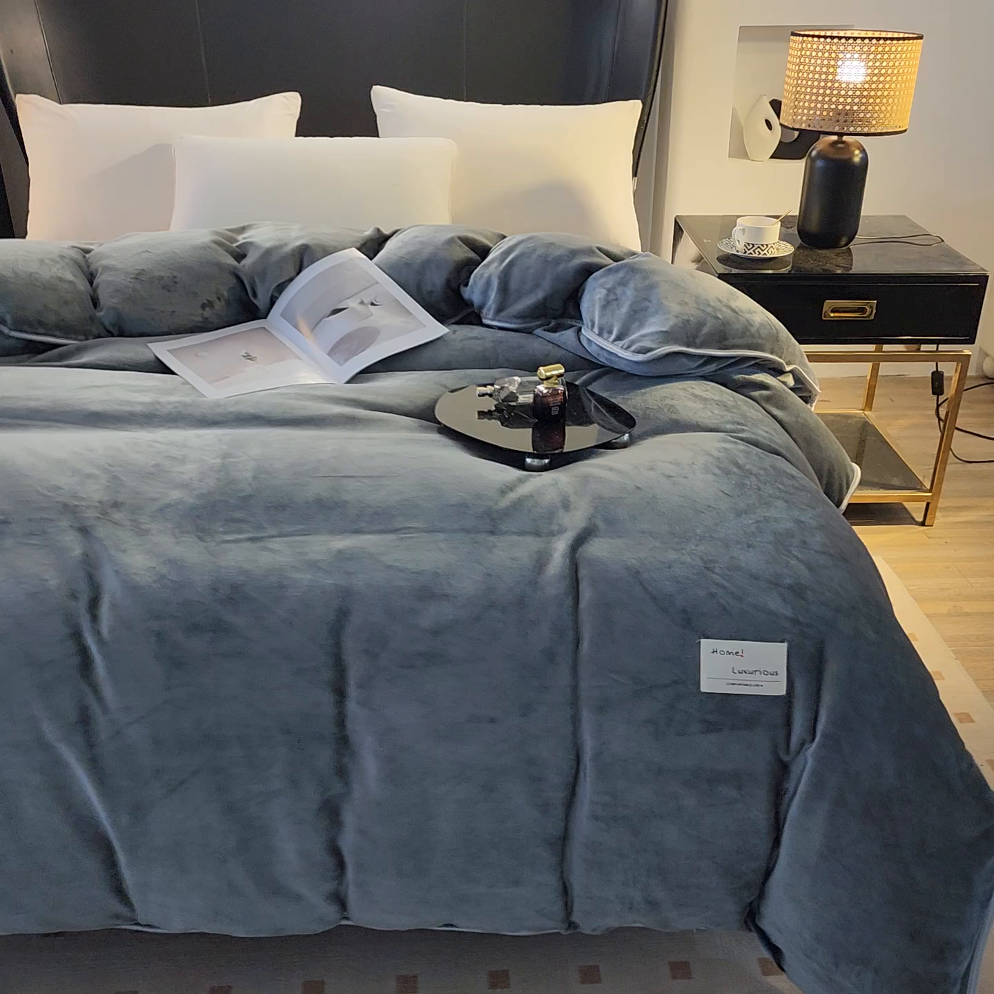 91家纺网 家纺一手货源 找家纺 绣女坊 2024新款牛奶绒220克-单被套 单被套-灰色