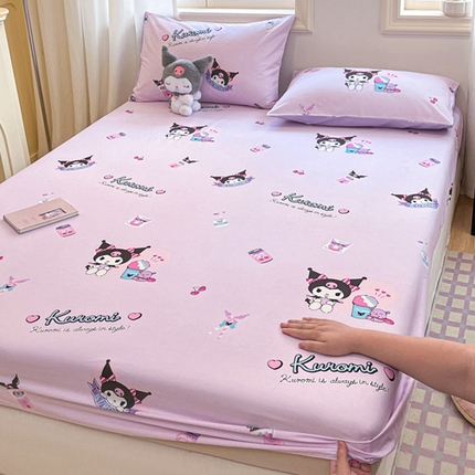 博雅 2024新款三丽鸥卡通系列全棉印花床笠 库洛米爆米花可乐