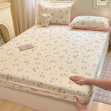 91家纺网 家纺一手货源 找家纺 （总）博雅 2024新款三丽鸥卡通系列全棉印花床笠