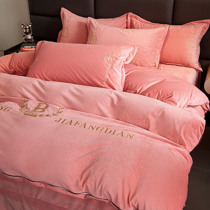 91家纺网 家纺一手货源 找家纺 （总）绣女坊 2024新款高克重宝宝绒四件套