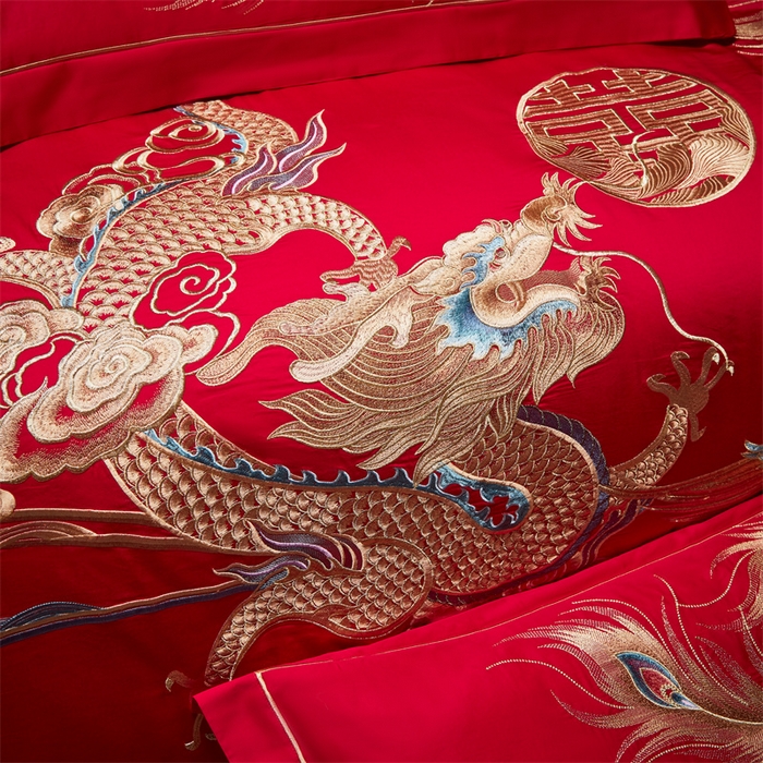 91家纺网 家纺一手货源 找家纺 宏羽纺家纺 2024新款13372纯棉婚庆套件系列 婚嫁喜宴