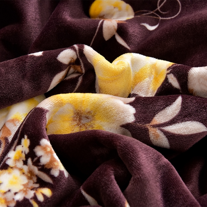 91家纺网 家纺一手货源 找家纺 妮恒美 2024新款韩版牛奶绒四件套 花韵