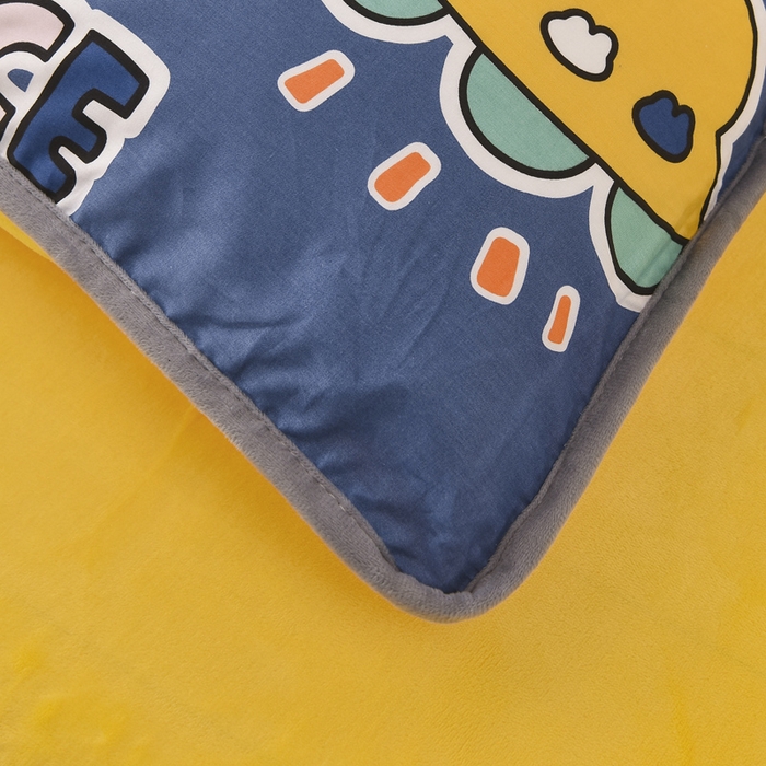 91家纺网 家纺一手货源 找家纺 2024新款全棉加牛奶绒四件套单被套系列-四件套 太空熊