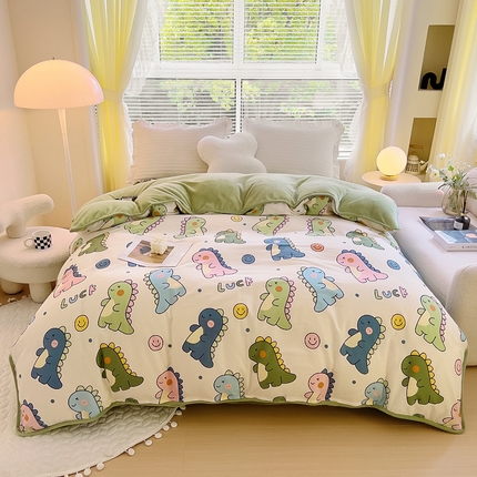 91家纺网 家纺一手货源 找家纺 （总）2024新款全棉加牛奶绒四件套单被套系列-单被套