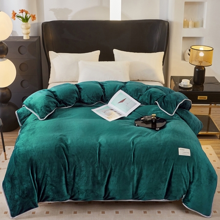绣女坊 2024新款牛奶绒220克-单被套 单被套绿色