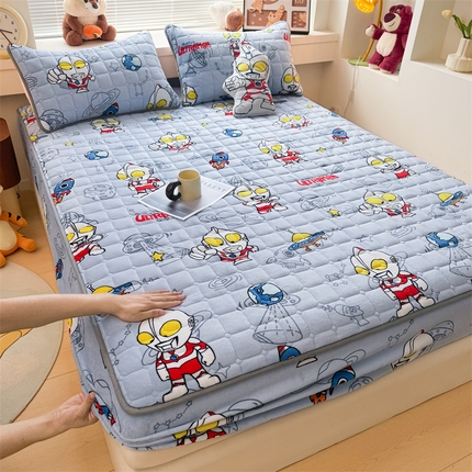 91家纺网 家纺一手货源 找家纺 （总）兄弟坊 2025新款正版授权卡通牛奶绒床垫床护垫 学生床垫床笠