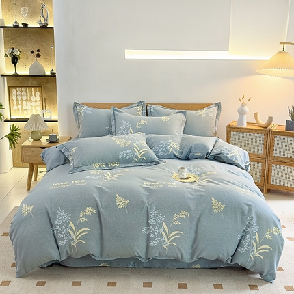 91家纺网 家纺一手货源 找家纺 (总) 简约 2025新款全棉四件套活性生态磨毛四件套