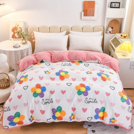 91家纺网 家纺一手货源 找家纺 （总）2024新款全棉加牛奶绒四件套单被套系列-单被套