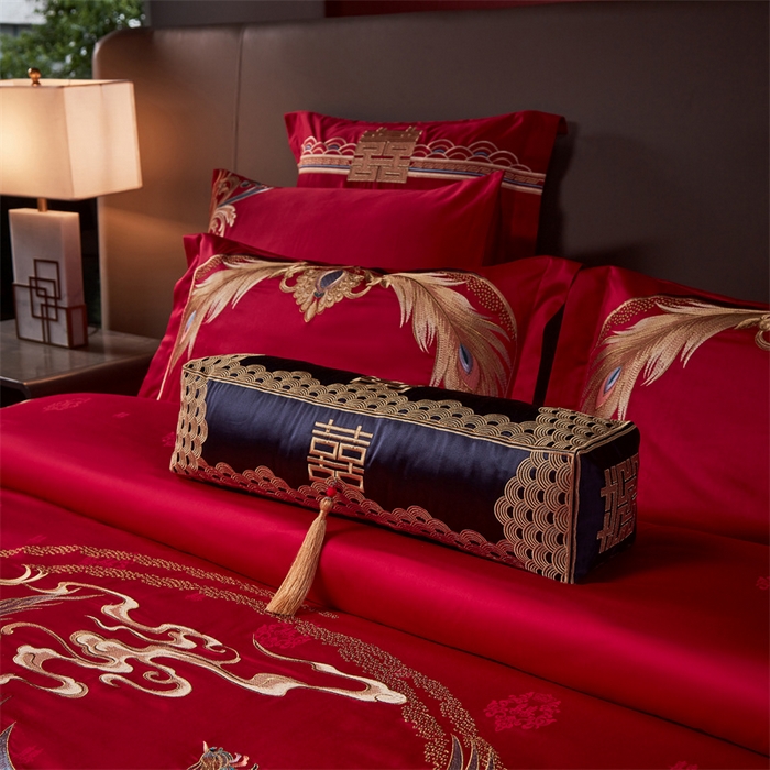 91家纺网 家纺一手货源 找家纺 宏羽纺家纺 2024新款高支高密纯棉提花婚庆套件系列（控价680）喜事将至