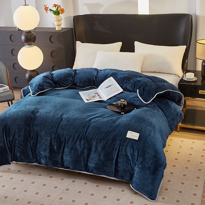 91家纺网 家纺一手货源 找家纺 绣女坊 2024新款牛奶绒220克-单被套 单被套-蓝色