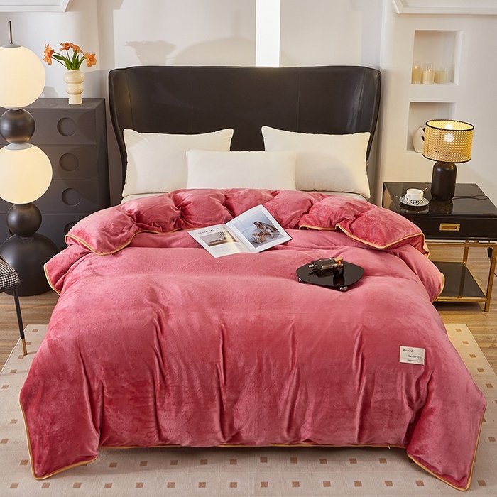 91家纺网 家纺一手货源 找家纺 绣女坊 2024新款牛奶绒220克-单被套 单被套深豆沙