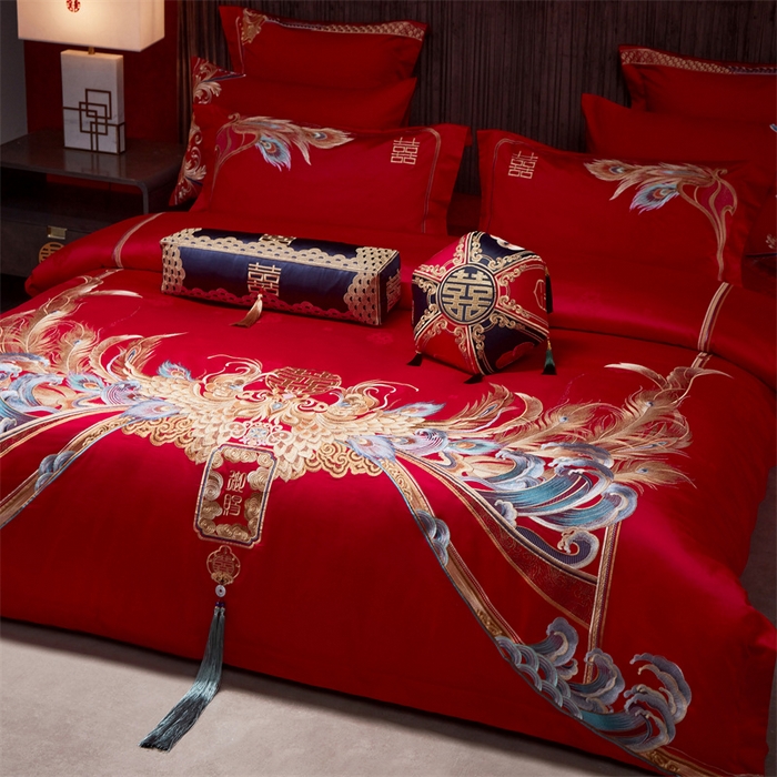 91家纺网 家纺一手货源 找家纺 宏羽纺家纺 2024新款高支高密纯棉提花婚庆套件系列（控价680）江山为聘