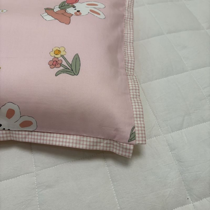 91家纺网 家纺一手货源 找家纺 2024新款A类133x72铂金全棉枕套枕头枕芯七彩童年系列 枕套+枕芯-实拍图 仙女兔