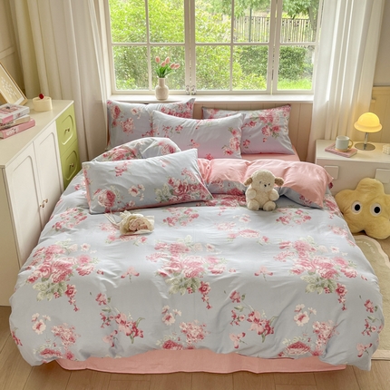 91家纺网 家纺一手货源 找家纺 （总）琪格格纺织 2024新款纯棉13070小清新四件套