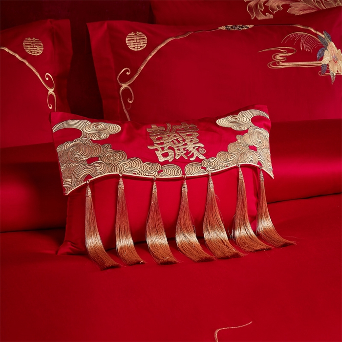 91家纺网 家纺一手货源 找家纺 宏羽纺家纺 2024新款13372纯棉婚庆套件系列 千禧婚嫁