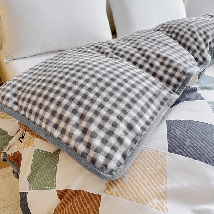 91家纺网 家纺一手货源 找家纺 2024新款全棉加牛奶绒四件套单被套系列-单被套 幸运熊