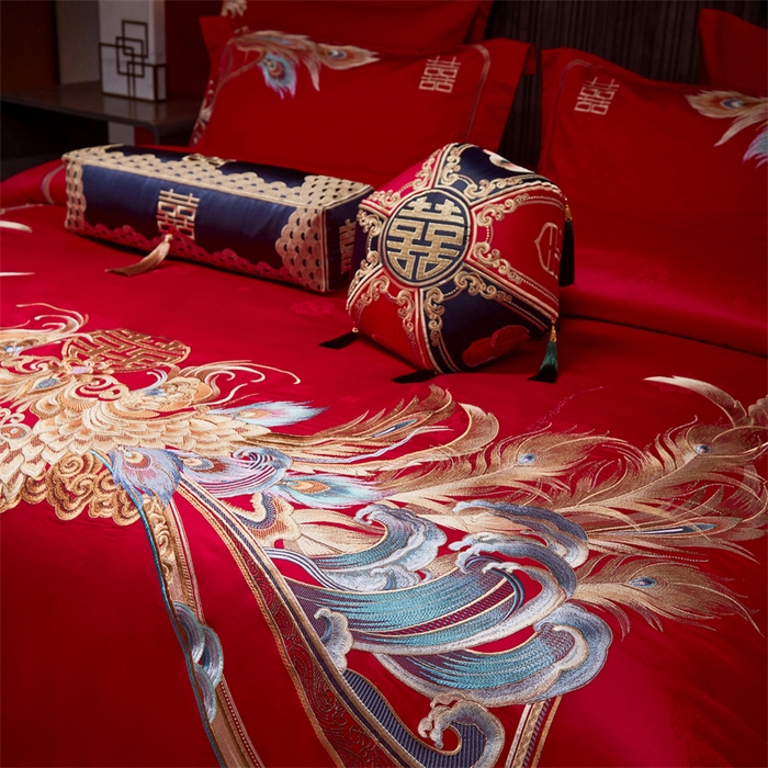 91家纺网 家纺一手货源 找家纺 宏羽纺家纺 2024新款高支高密纯棉提花婚庆套件系列（控价680）江山为聘