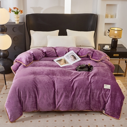 绣女坊 2024新款牛奶绒220克-单被套 单被套紫色