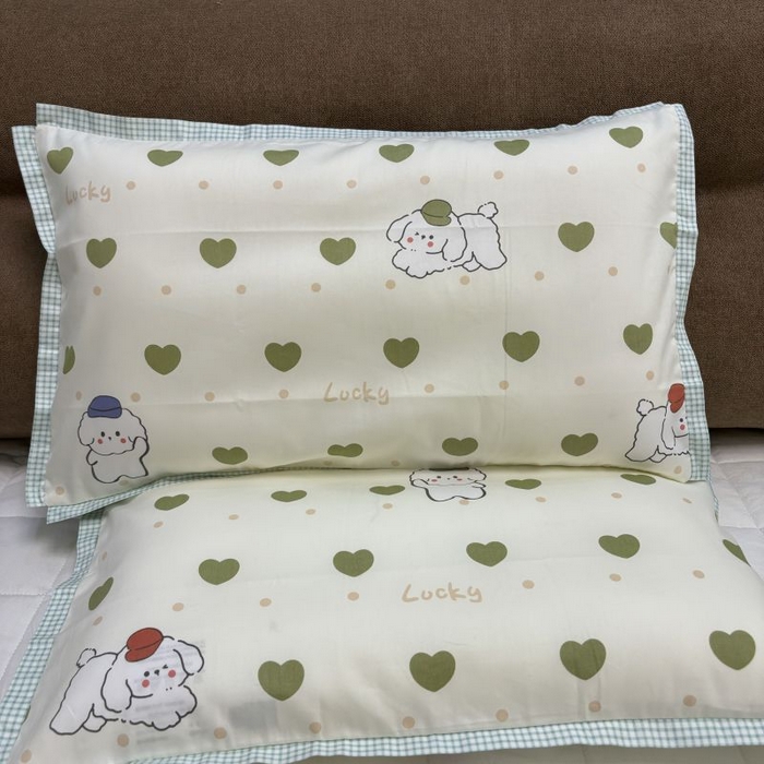 91家纺网 家纺一手货源 找家纺 2024新款A类133x72铂金全棉枕套枕头枕芯七彩童年系列 枕套+枕芯-实拍图 嘟嘟狗