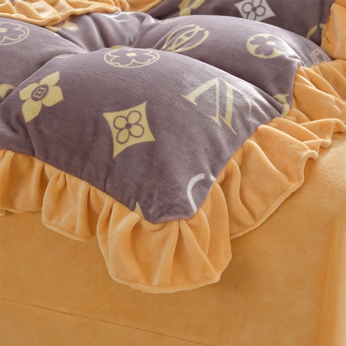 91家纺网 家纺一手货源 找家纺 妮恒美 2024新款韩版牛奶绒四件套 英伦风尚