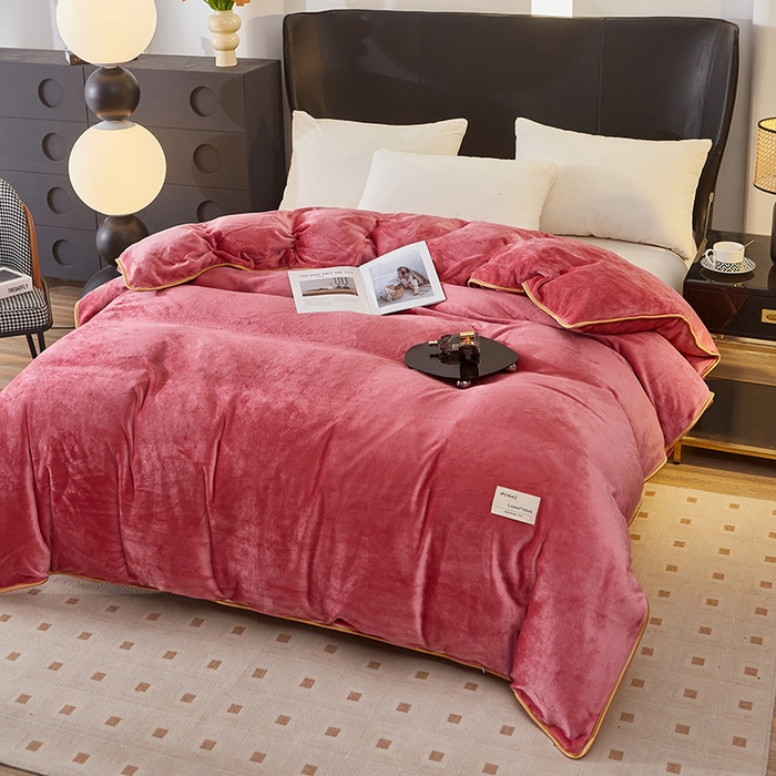 91家纺网 家纺一手货源 找家纺 绣女坊 2024新款牛奶绒220克-单被套 单被套深豆沙