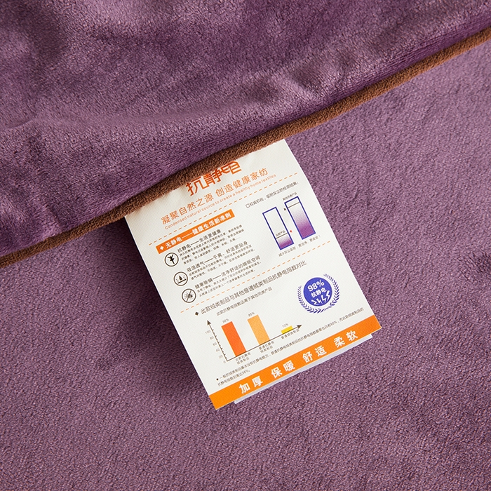 91家纺网 家纺一手货源 找家纺 绣女坊 2024新款高克重宝宝绒四件套 眷恋-紫色
