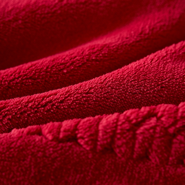 91家纺网 家纺一手货源 找家纺 绣女坊 2024新款雕花绒-大麦四件套 大麦-大红色