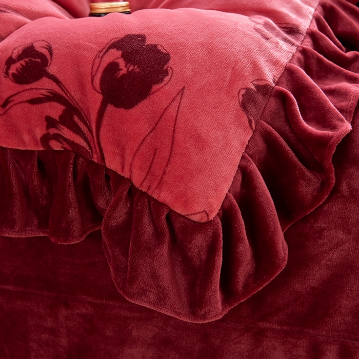 91家纺网 家纺一手货源 找家纺 妮恒美 2024新款韩版牛奶绒四件套 欢颜