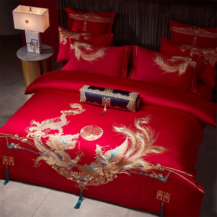 91家纺网 家纺一手货源 找家纺 宏羽纺家纺 2024新款13372纯棉婚庆套件系列 婚嫁喜宴