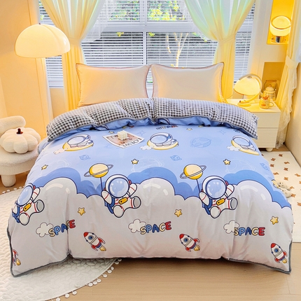 91家纺网 家纺一手货源 找家纺 （总）2024新款全棉加牛奶绒四件套单被套系列-单被套