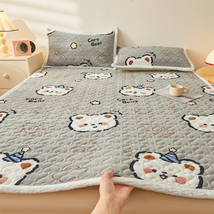 91家纺网 家纺一手货源 找家纺 (总) 兄弟坊 2025新款牛奶绒印花床护垫床笠 床垫保护套