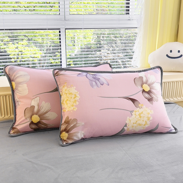 91家纺网 家纺一手货源 找家纺 2024新款全棉加牛奶绒四件套单被套系列-四件套 慕雅