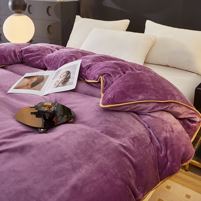 91家纺网 家纺一手货源 找家纺 绣女坊 2024新款牛奶绒220克-单被套 单被套紫色