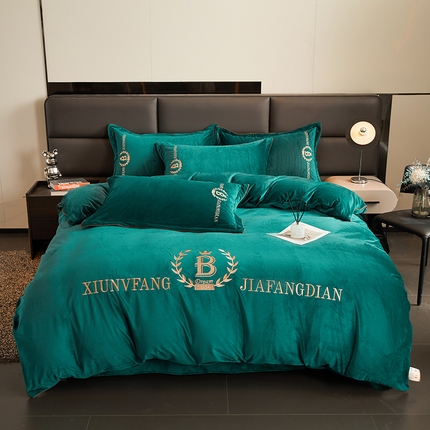 91家纺网 家纺一手货源 找家纺 （总）绣女坊 2024新款高克重宝宝绒四件套