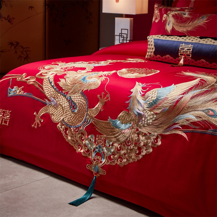 91家纺网 家纺一手货源 找家纺 宏羽纺家纺 2024新款13372纯棉婚庆套件系列 婚嫁喜宴