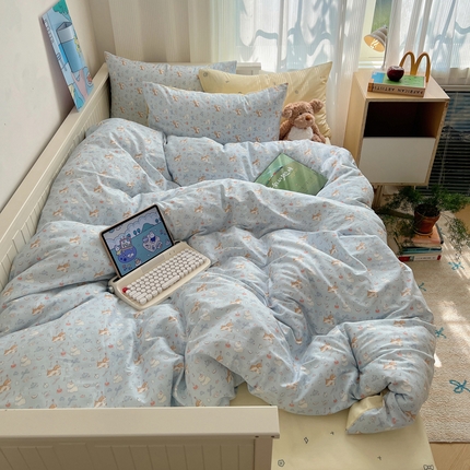 91家纺网 家纺一手货源 找家纺 （总）桃喜 2024新款13372学生季全棉宿舍三件套