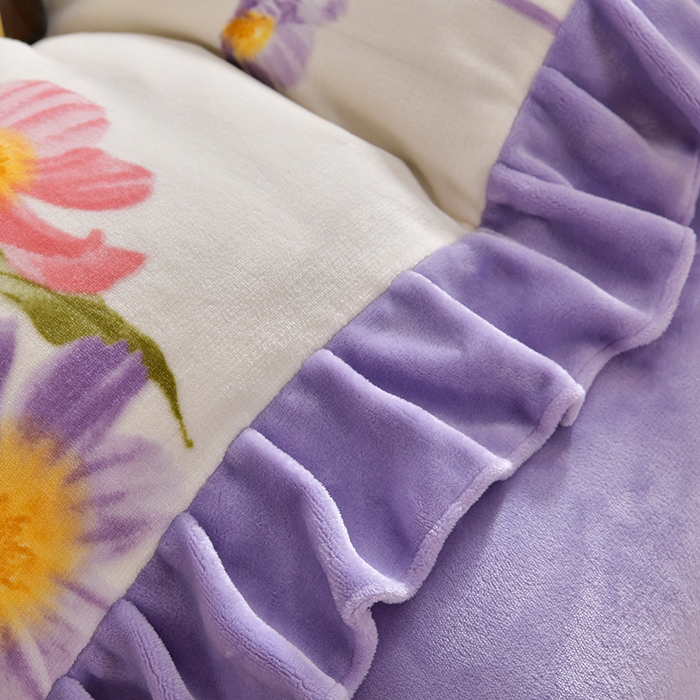 91家纺网 家纺一手货源 找家纺 妮恒美 2024新款韩版牛奶绒四件套 芳草集